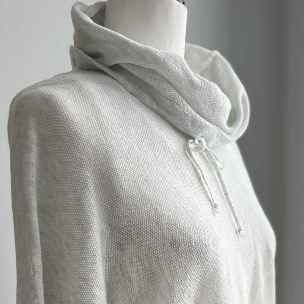 Cynthia Rowley Light Heather Grey Cotton Blend Knit Funnel-Neck Sweater – US 1X